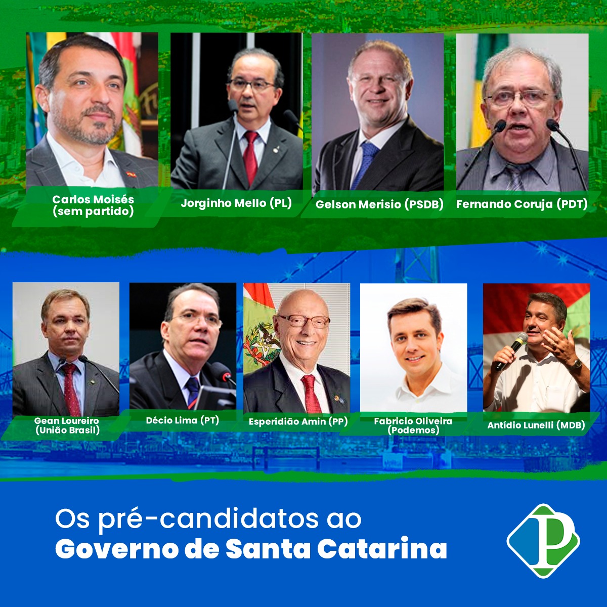 Os pré-candidatos ao Governo de Santa Catarina